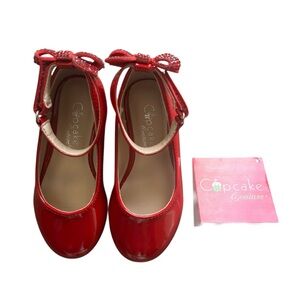 Cupcake Couture Red Dress Shoe Girl Toddler Sparkling Bow Size 6